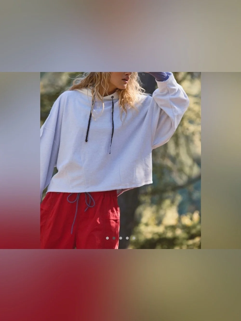 NWT Free People FP Movement End Game Hoodie - white Heather grey combo - small